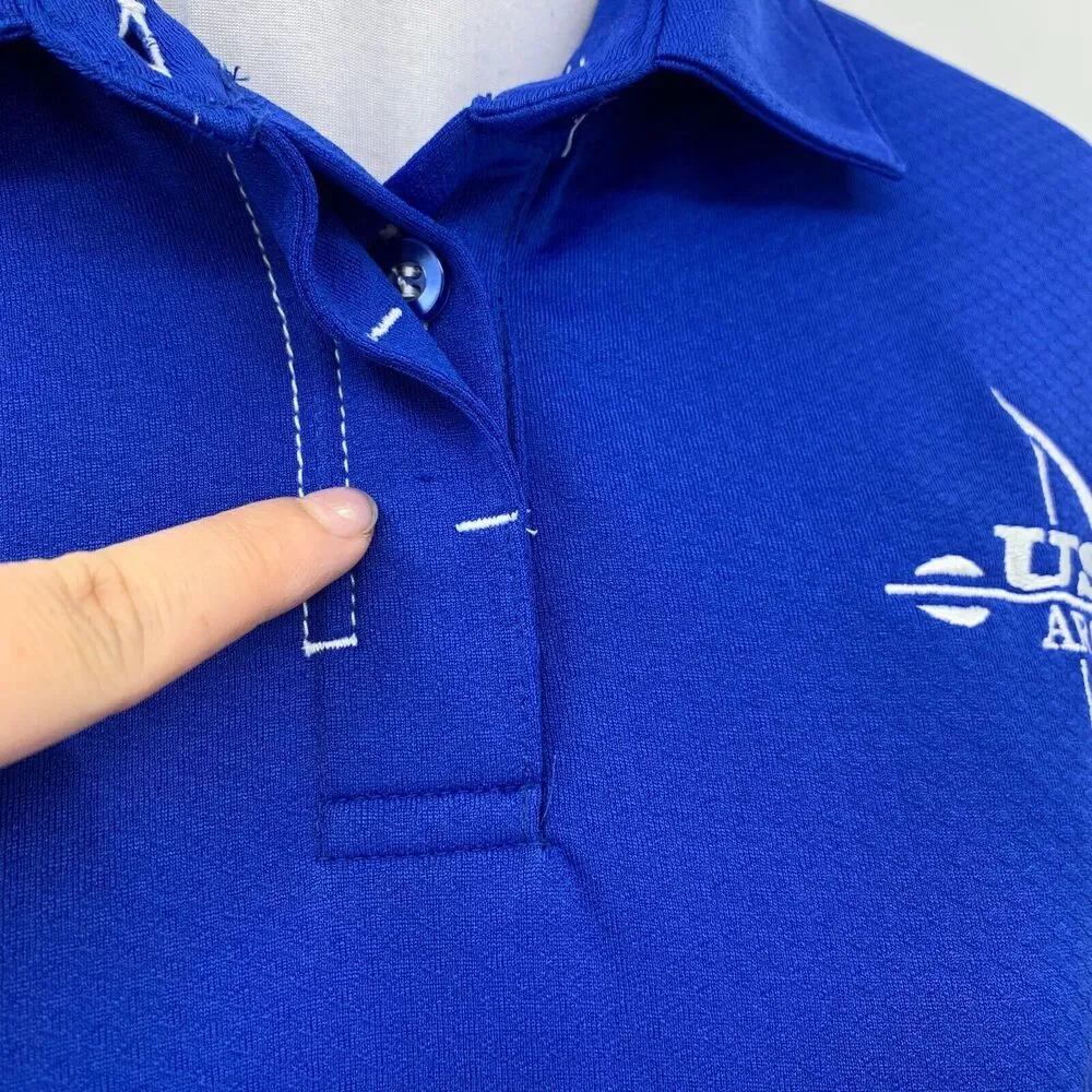 Nike Polo Shirt Womens M Medium Athletic Blue USA Archery Easton Foundations Top